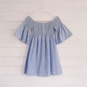 Blue & White Pinstriped Off The Shoulder Dress by Shinestar 💙